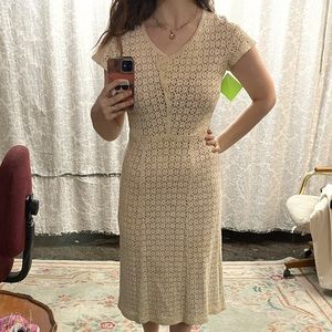 Cream Lacy Vintage Dress